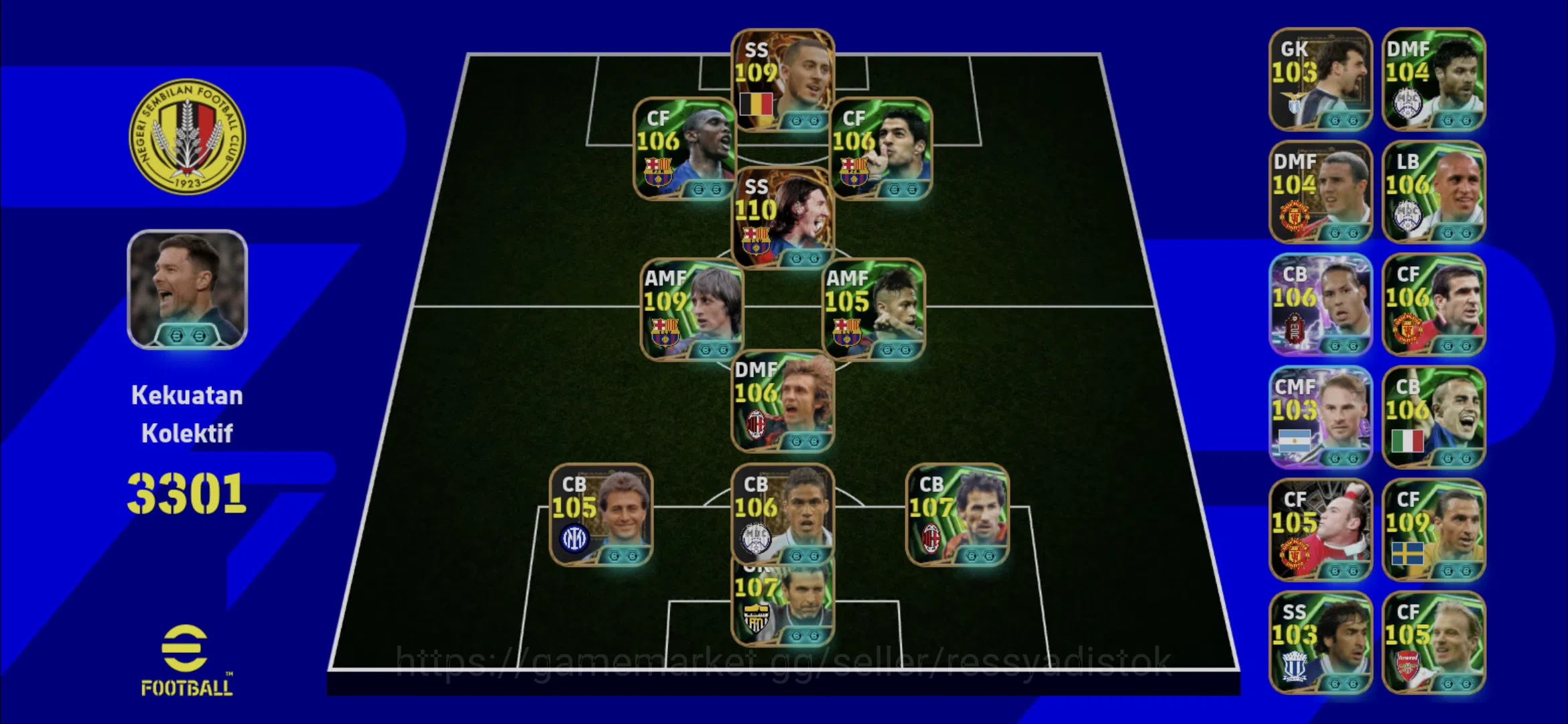 eFootball Accounts Legends & Iconic Players EFOOTBALL COLLECTIVE 3301+ | ID ASAA, 3 MANAGER BOOSTER,GG SQUAD,STARTER TO 1