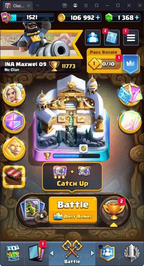 Clash Royale Accounts High-End Trophy 11773|CL 1521|KTL 15|121 Cards|5 Max|8 Champ|3 Hero|10 Evo|Arena 28|1368 Gems + 106K 1