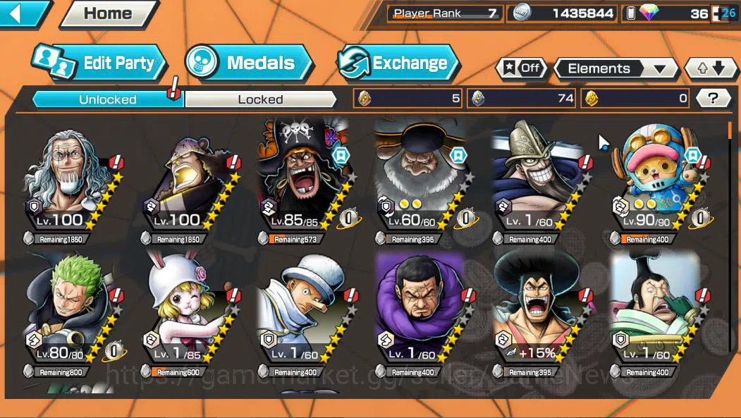 One Piece Bounty Rush Accounts Global|4 EX | T5E St.Jaygarcia Saturn,T4E Marshall image 5