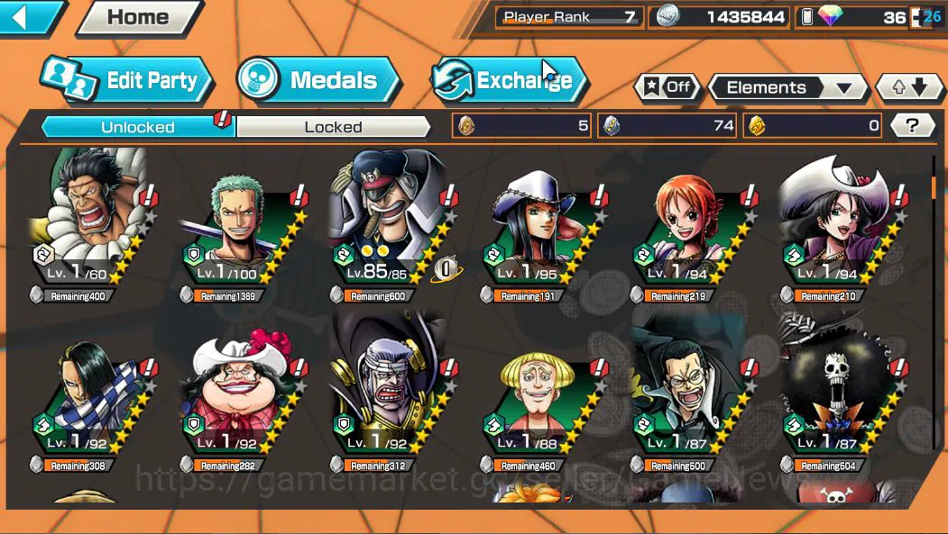 One Piece Bounty Rush Accounts Global|4 EX | T5E St.Jaygarcia Saturn,T4E Marshall image 6
