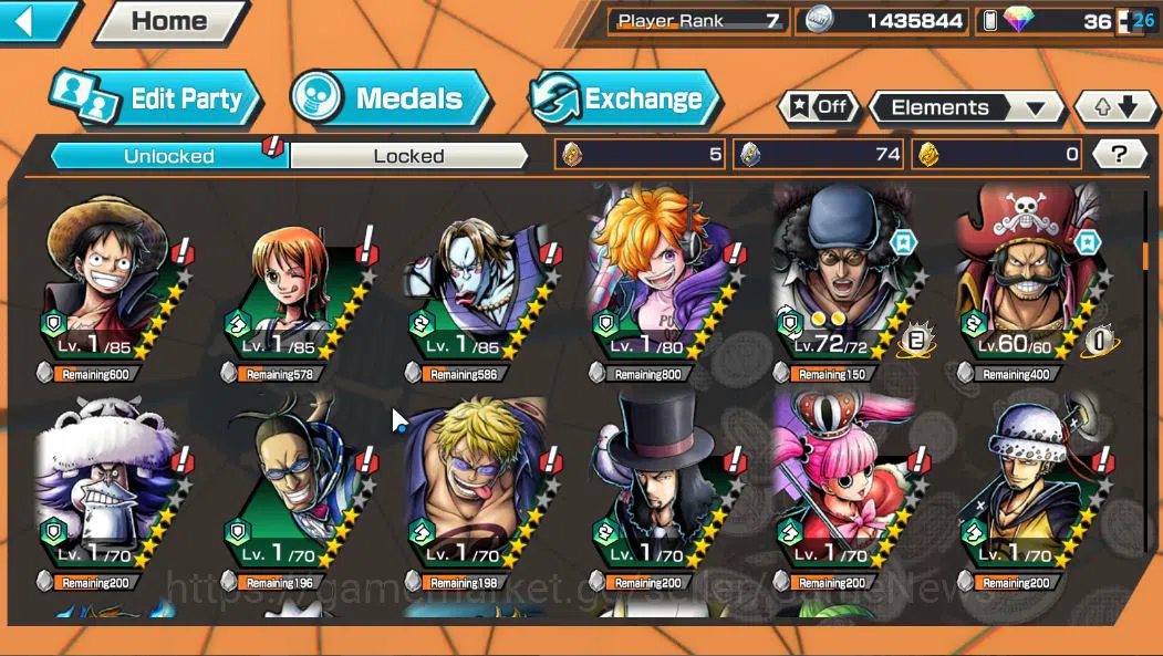 One Piece Bounty Rush Accounts Global|4 EX | T5E St.Jaygarcia Saturn,T4E Marshall image 7