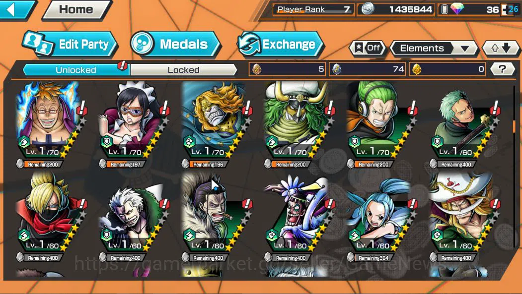 One Piece Bounty Rush Accounts Global|4 EX | T5E St.Jaygarcia Saturn,T4E Marshall image 8
