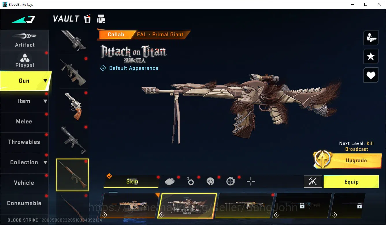 Blood Strike Accounts ASIA | AOT KAG+FAL , Ultra Ran+Jet+Kraken+Nova+Han image 20