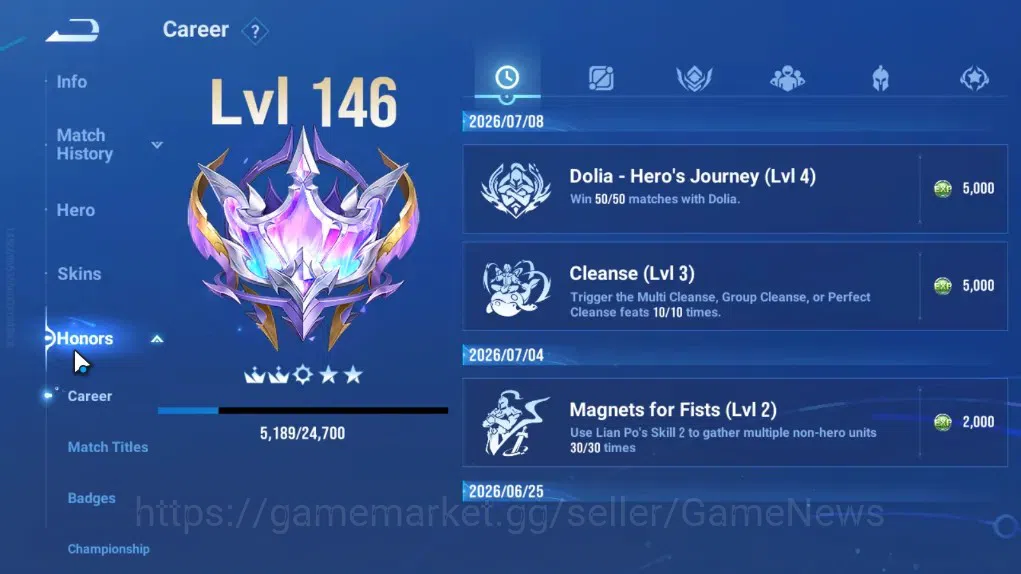 Honor of Kings Accounts Rare Skin Hero112 Skin 201|Lny2026(Dolia)Blessed(Da Qiao)Gm(Gam&Mo)2 Sanxingdui(Hou Yi,Dyadia)3 7