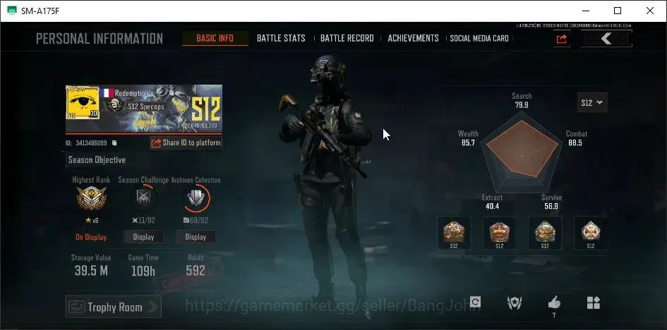Arena Breakout Accounts High Value Mobile | LV 30 | SV 39.5 M | CV 7.15 M | Koi LR-DMR1, Maelstrom AUG, Crimson VSS, GS 2