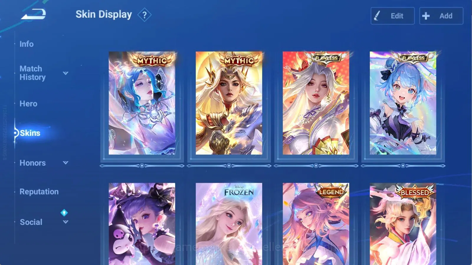 Honor of Kings Accounts Global | 112H 291S | MYTHIC Diaochan, MYTHIC Mulan image 3