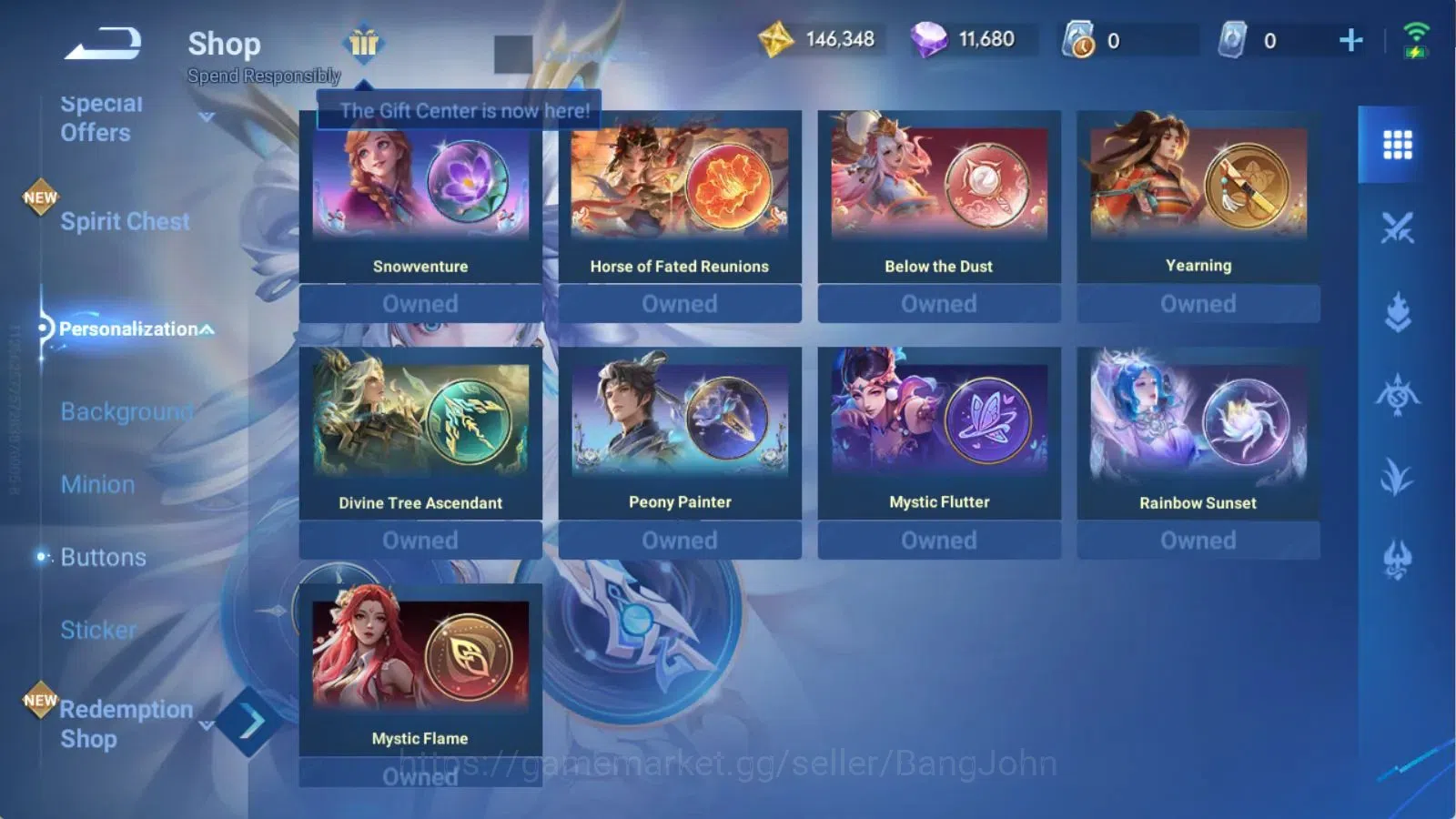 Honor of Kings Accounts Global | 112H 291S | MYTHIC Diaochan, MYTHIC Mulan image 4