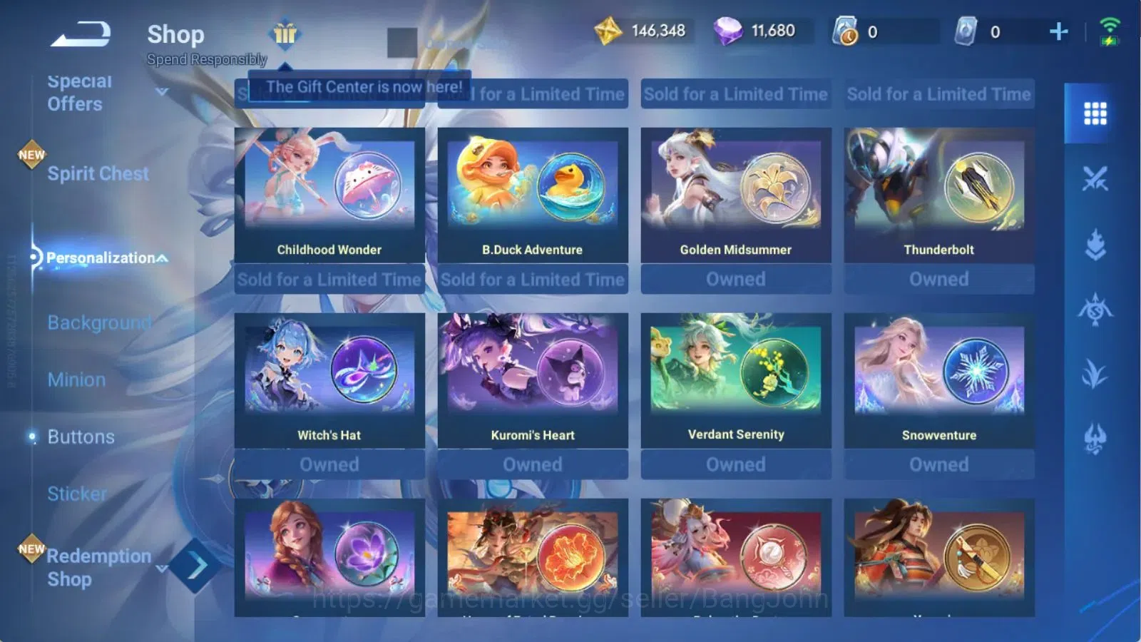 Honor of Kings Accounts Global | 112H 291S | MYTHIC Diaochan, MYTHIC Mulan image 5