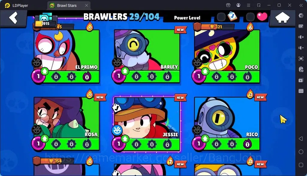 Brawl Stars Accounts Global |Trophy 1915 | Brawler 29| Skins 2 Mythic,7Epic| Bling 9184|Protect Off|Check SS BRS302B 7