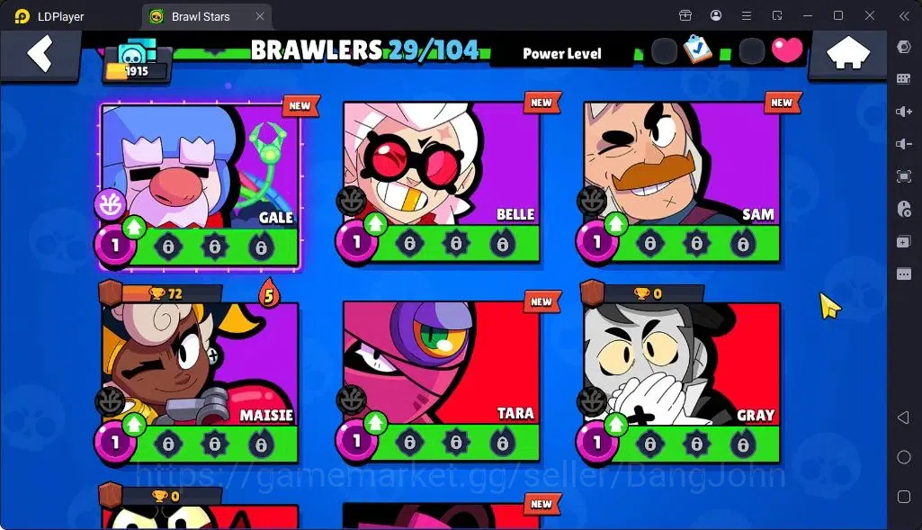 Brawl Stars Accounts Global |Trophy 1915 | Brawler 29| Skins 2 Mythic,7Epic| Bling 9184|Protect Off|Check SS BRS302B 9