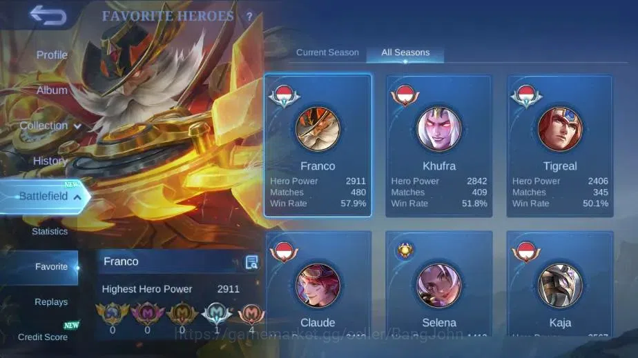 Mobile Legends: Bang Bang Accounts Global|Skin 329|Renowned|SoulVessel Benedetta,KOF  image 4