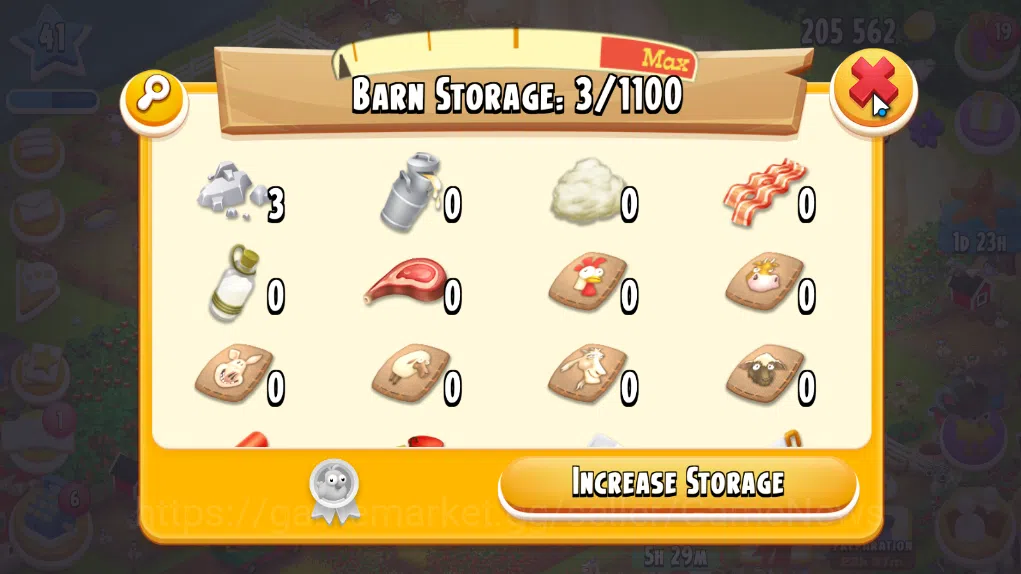 Hay Day Accounts Level 41 | Barn Storage 1100 + Silo Storage 625 | 205k Coins, 32 Diamonds |CN ON|Log Supercell ID|Take 7