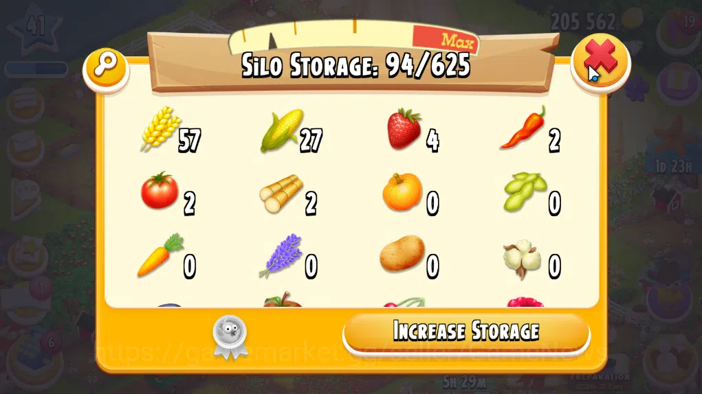 Hay Day Accounts Level 41 | Barn Storage 1100 + Silo Storage 625 | 205k Coins, 32 Diamonds |CN ON|Log Supercell ID|Take 8
