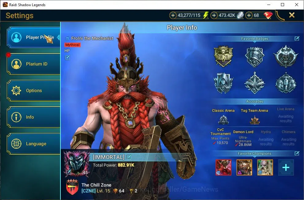 Raid: Shadow Legends Accounts Lv45 882K Power|1 Mythic(Frolni)|22 Legend(Krisk,B image 2