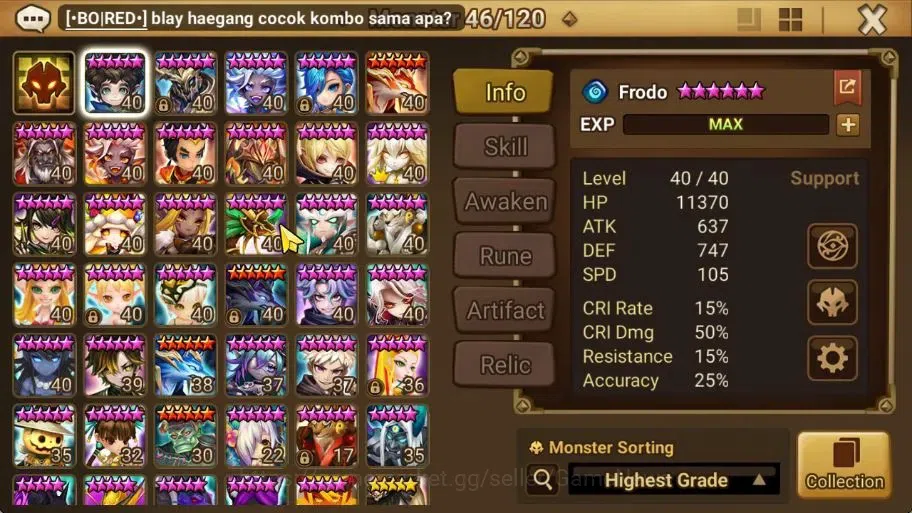 Summoners War: Sky Arena Accounts End-Game ASIA Lv 68|2 LD[Valantis,Shazam]+27 Total NB5[Teshar,Orphina,Angela]+45 10