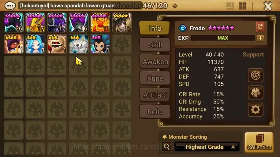 Summoners War: Sky Arena Accounts End-Game ASIA Lv 68|2 LD[Valantis,Shazam]+27 Total NB5[Teshar,Orphina,Angela]+45 11