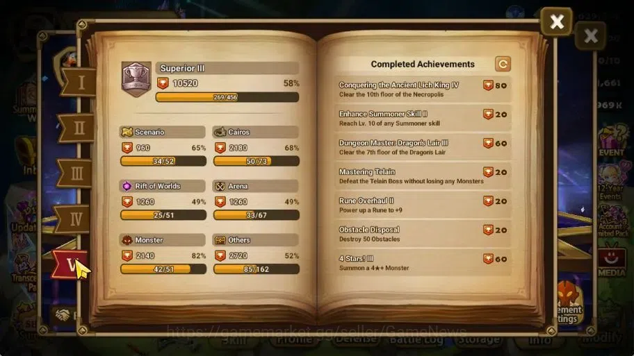 Summoners War: Sky Arena Accounts End-Game ASIA Lv 68|2 LD[Valantis,Shazam]+27 Total NB5[Teshar,Orphina,Angela]+45 7