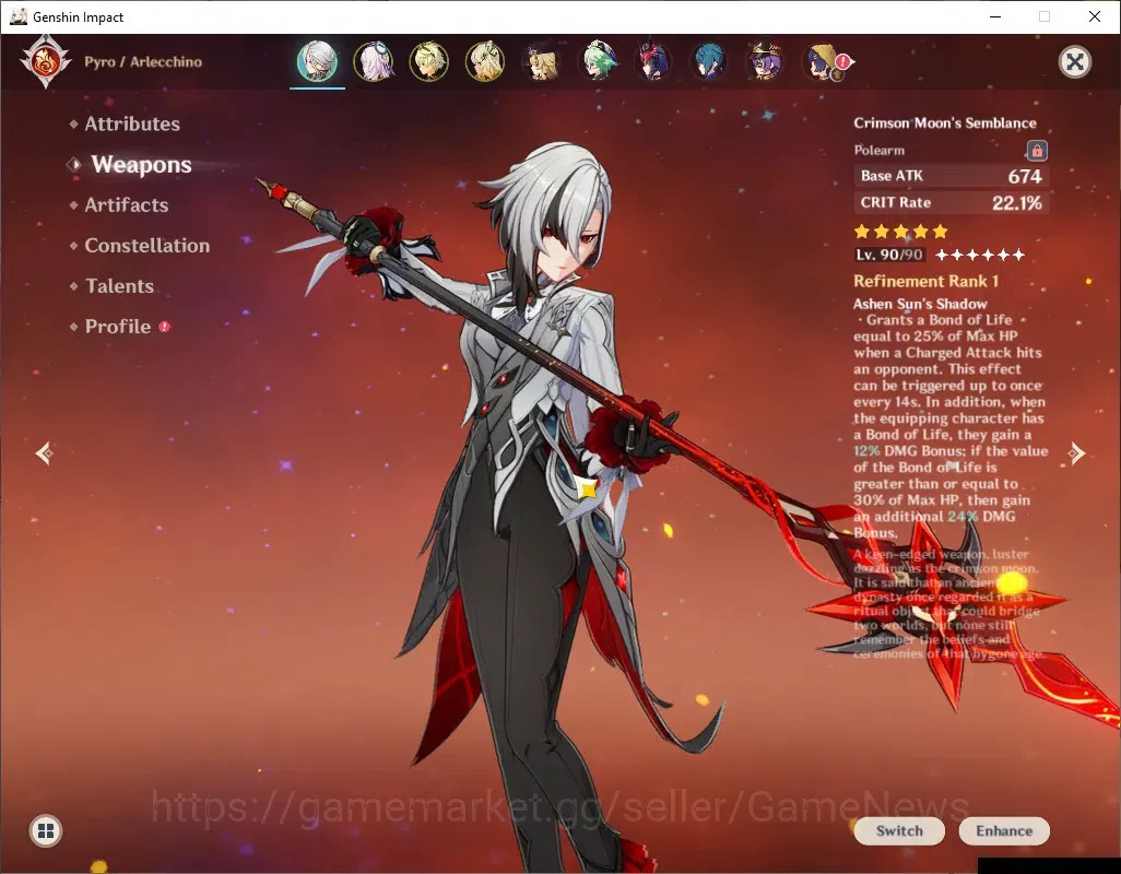 Genshin Impact Accounts ASIA|AR 60|Arle+Sign+PremTeam|13 Limited+7(*5Weap) image 6