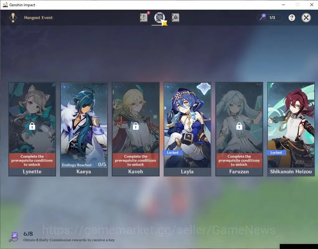 Genshin Impact Accounts Asia|AR 55|6 Limited+1(*5Weapon)|MavuikaC1,Skirk,C image 14
