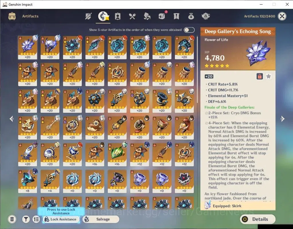 Genshin Impact Accounts Asia|AR 55|6 Limited+1(*5Weapon)|MavuikaC1,Skirk,C image 7