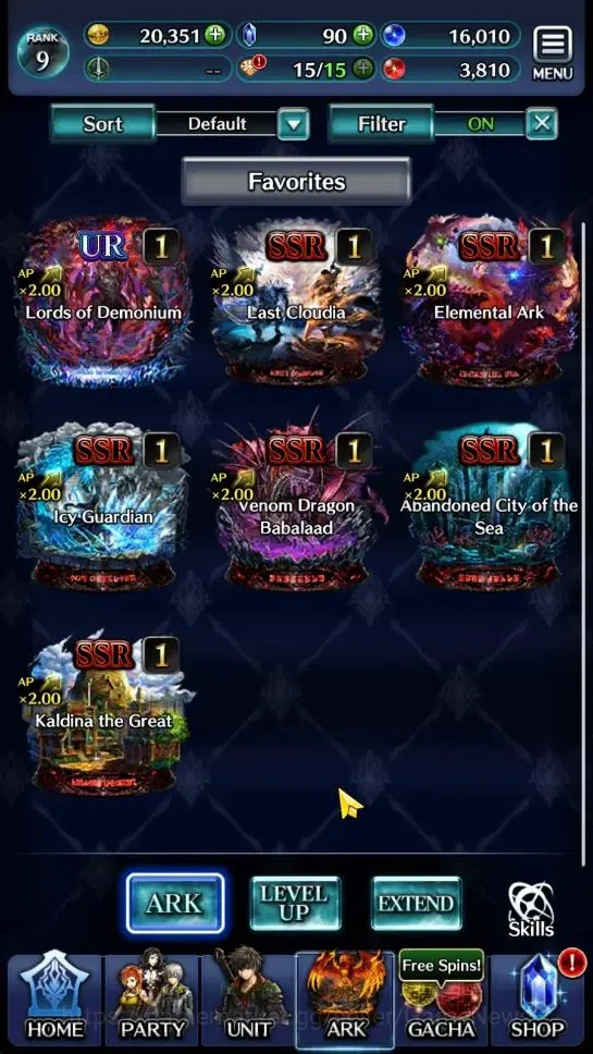 Last Cloudia Accounts Endgame GLOBAL | Rank 9 | Top Tier Unit [Demon Lord Judecca-Samekh,Goddess Lilaha] | 1 UR & 6 SSR Ark 4