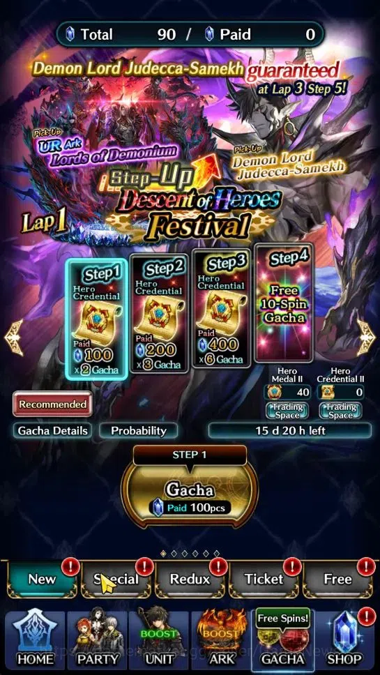Last Cloudia Accounts Endgame GLOBAL | Rank 9 | Top Tier Unit [Demon Lord Judecca-Samekh,Goddess Lilaha] | 1 UR & 6 SSR Ark 7