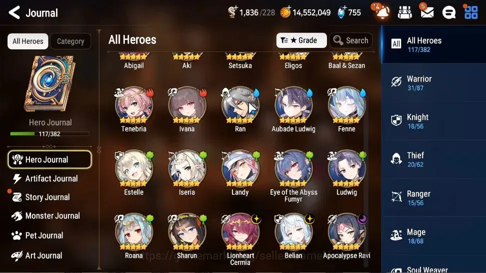 Epic Seven Accounts Limited Hero Global Unverif|3 ML(Belian,Apocalypse Ravi, Lionheart Cermia)+Ab 6