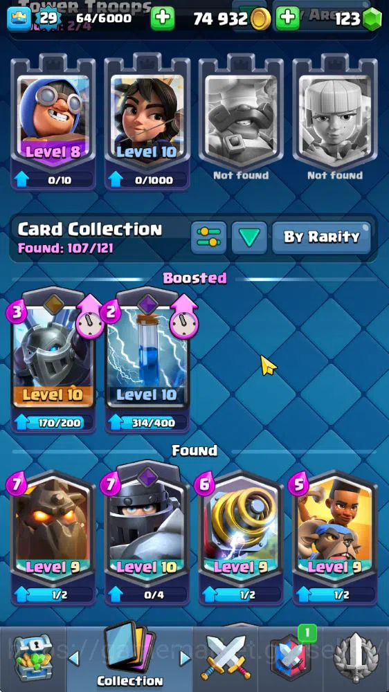 Clash Royale Accounts Midgame Lv 20|Trophy 3310|KTL 8|Limited Skin|Card 58| 1 Hero 2 EVO 17 Legendary 31 Epic 30 Rare 29 12