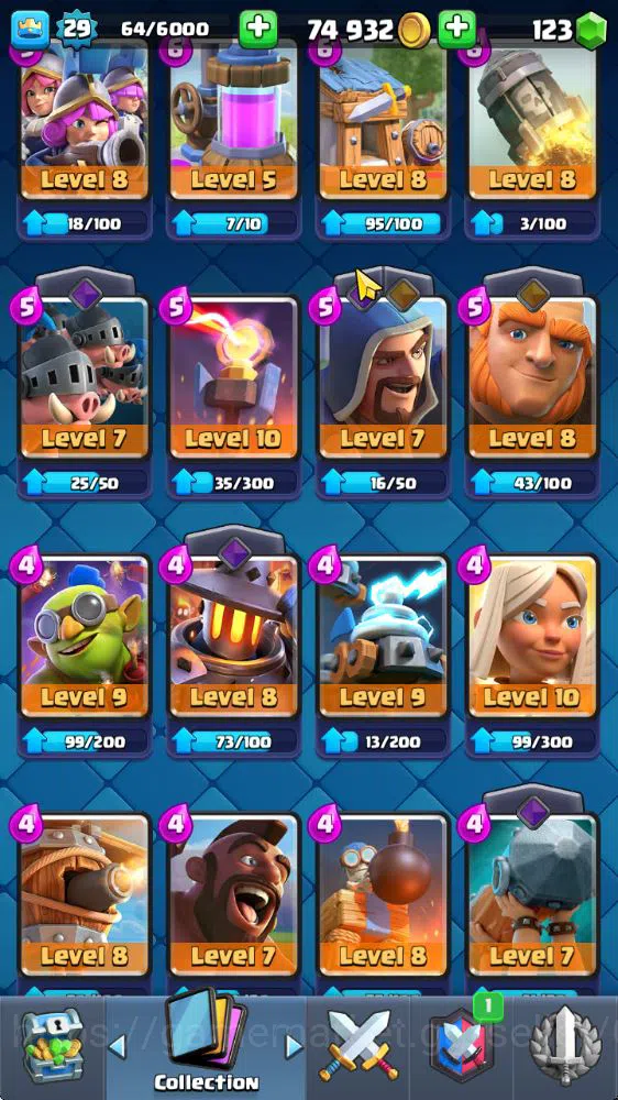 Clash Royale Accounts Midgame Lv 20|Trophy 3310|KTL 8|Limited Skin|Card 58| 1 Hero 2 EVO 17 Legendary 31 Epic 30 Rare 29 16
