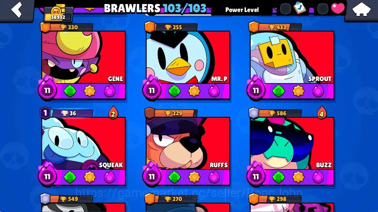 Brawl Stars Accounts Android|38932 Thropy|103 Brawler-60 MaxLv.|50 Hype image 11
