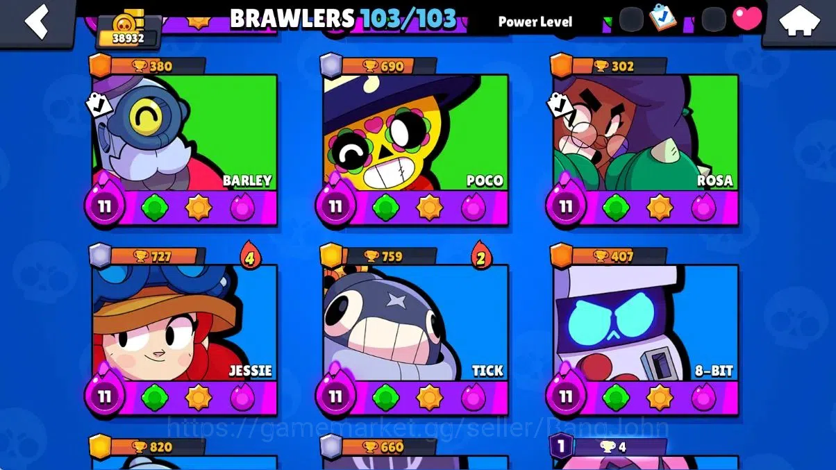 Brawl Stars Accounts Android|38932 Thropy|103 Brawler-60 MaxLv.|50 Hype image 7