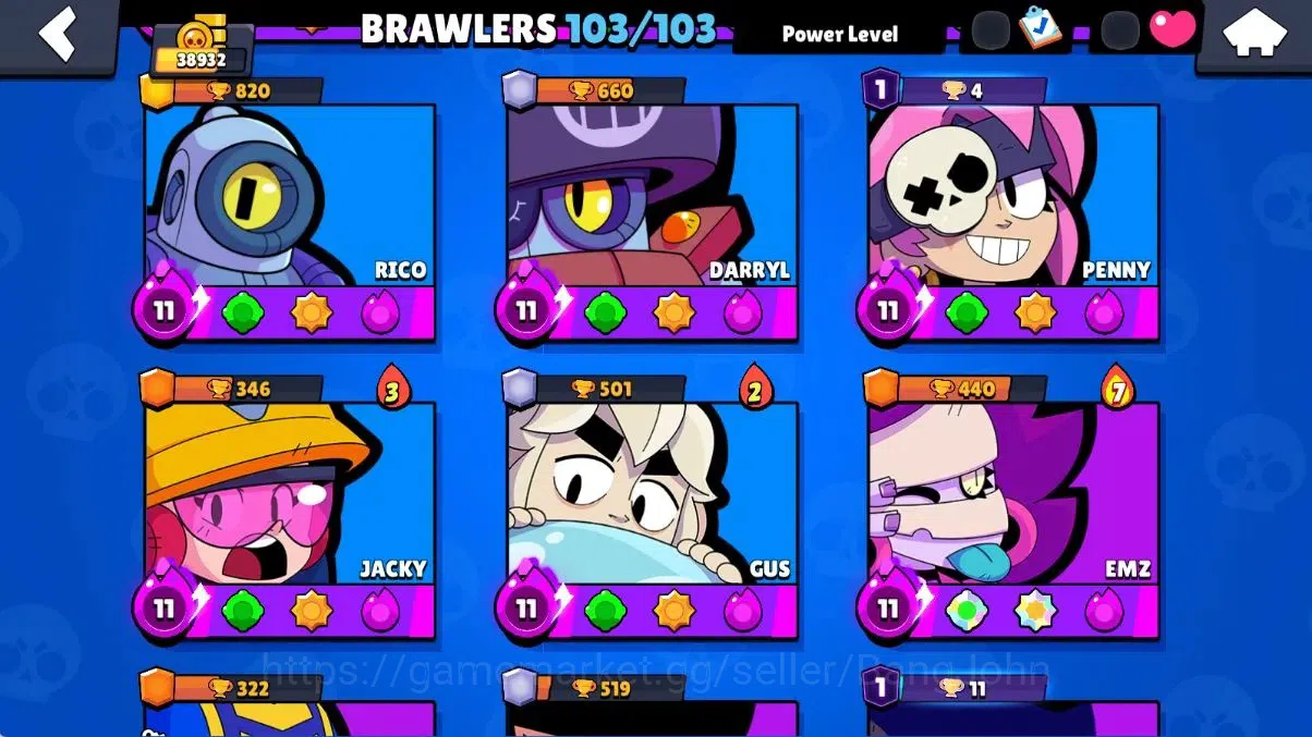 Brawl Stars Accounts Android|38932 Thropy|103 Brawler-60 MaxLv.|50 Hype image 8