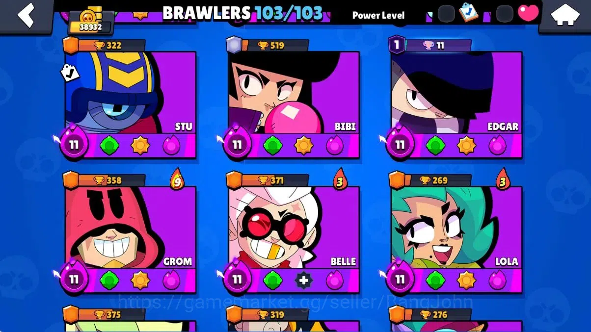 Brawl Stars Accounts Android|38932 Thropy|103 Brawler-60 MaxLv.|50 Hype image 9