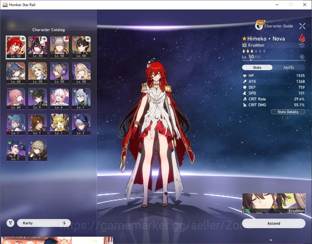 Honkai Star Rail Accounts Others ASIA|TL32|4Lim HimekoNova,Sparkle,DHPT Etc|MC Male|TakeMail(HSR767Z) 1