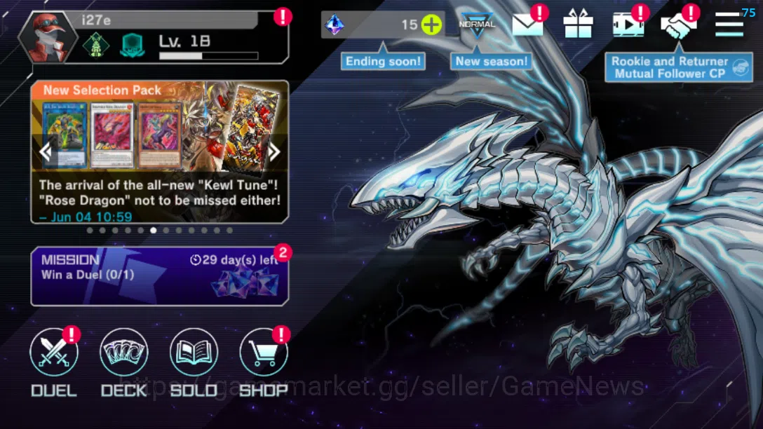 Yu-Gi-Oh! Master Duel Accounts Lv 18|20 Deck|VSK9,Yummys,Sky Striker,KEWLK9,Time image 1