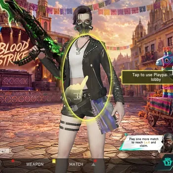 Blood Strike Accounts Collab Skin Asia|Eternal MP7 Tidesong+ 3 Legendary Nova Rebel Vogue,M4A1,HK416+ 5 Striker| Rank Bronze