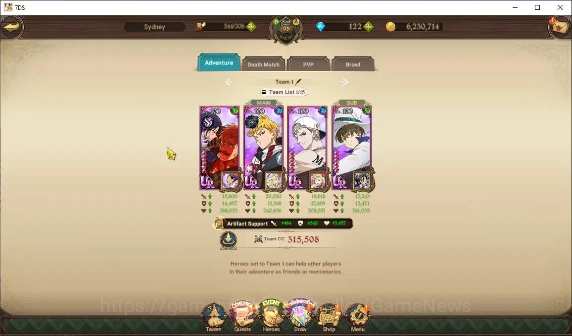 The Seven Deadly Sins: Grand Cross Accounts Midgame Asia|7M CC|62 LS+122 DM|5 LR+11 UR+Many 15