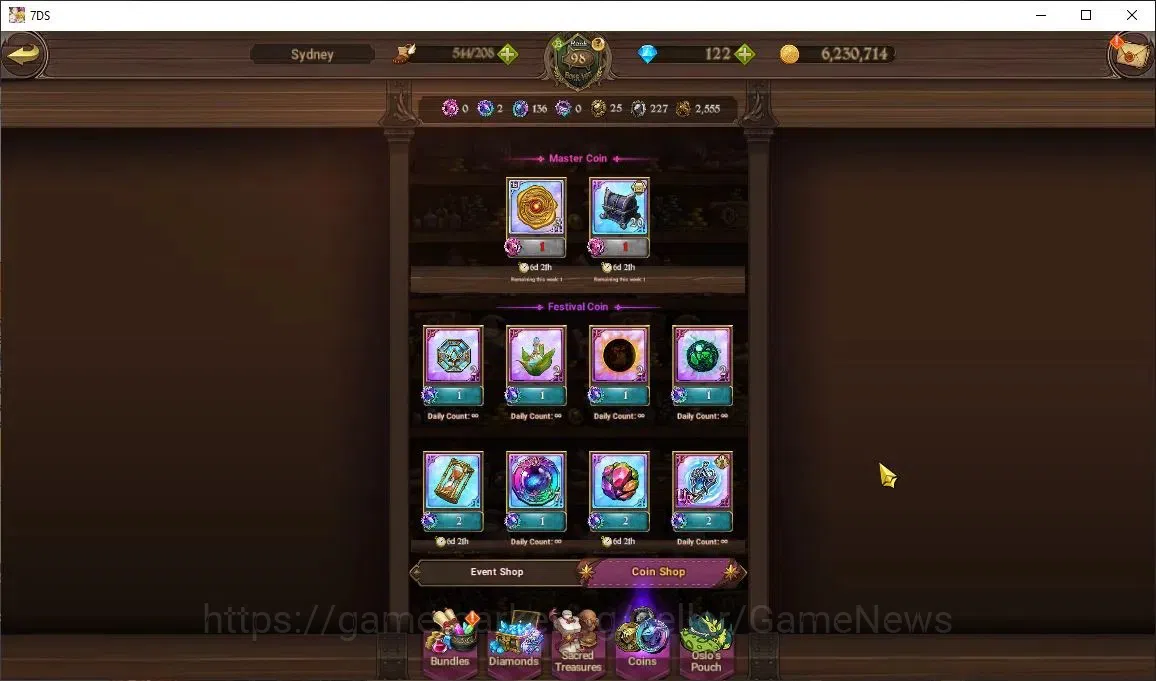The Seven Deadly Sins: Grand Cross Accounts Midgame Asia|7M CC|62 LS+122 DM|5 LR+11 UR+Many 18