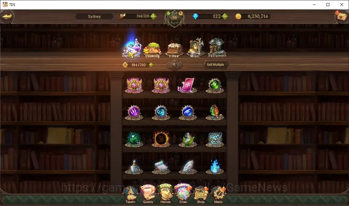 The Seven Deadly Sins: Grand Cross Accounts Midgame Asia|7M CC|62 LS+122 DM|5 LR+11 UR+Many 19