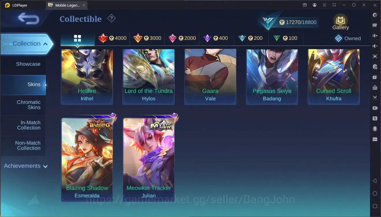Mobile Legends: Bang Bang Accounts Global|Hero 68|Skin 92|Seasoned|Meowkin Julian|Nar image 10