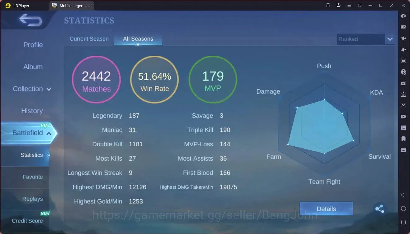Mobile Legends: Bang Bang Accounts Global|Hero 68|Skin 92|Seasoned|Meowkin Julian|Nar image 17