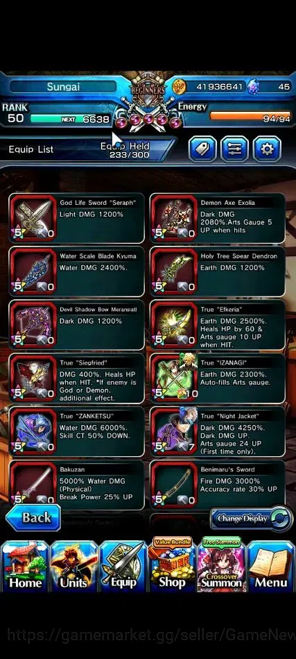 Grand Summoners Accounts End-Game Global|Rank 50|21 Ascend+9 TW|[Fen,Shizu,Fern,Shuna,Etc]+TW,Sayaka,S 12