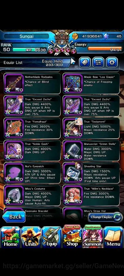 Grand Summoners Accounts End-Game Global|Rank 50|21 Ascend+9 TW|[Fen,Shizu,Fern,Shuna,Etc]+TW,Sayaka,S 14
