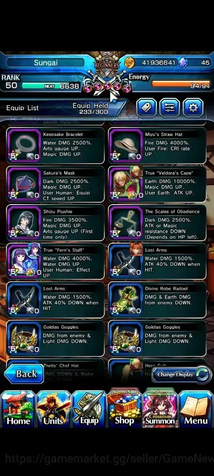 Grand Summoners Accounts End-Game Global|Rank 50|21 Ascend+9 TW|[Fen,Shizu,Fern,Shuna,Etc]+TW,Sayaka,S 15