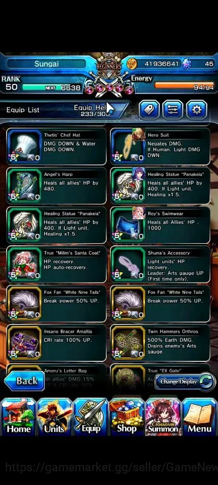 Grand Summoners Accounts End-Game Global|Rank 50|21 Ascend+9 TW|[Fen,Shizu,Fern,Shuna,Etc]+TW,Sayaka,S 16