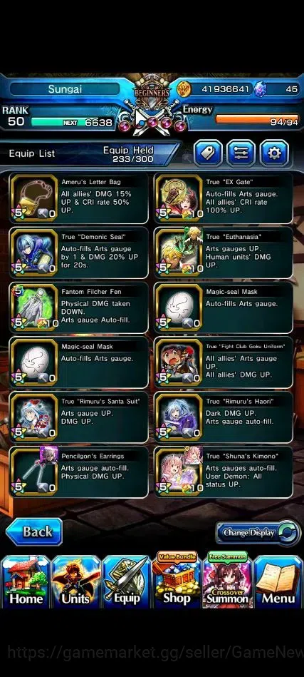 Grand Summoners Accounts End-Game Global|Rank 50|21 Ascend+9 TW|[Fen,Shizu,Fern,Shuna,Etc]+TW,Sayaka,S 17