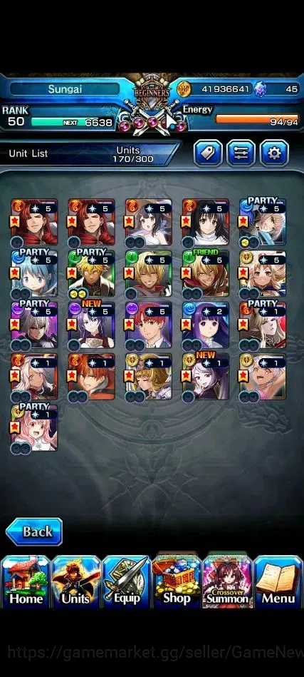 Grand Summoners Accounts End-Game Global|Rank 50|21 Ascend+9 TW|[Fen,Shizu,Fern,Shuna,Etc]+TW,Sayaka,S 4