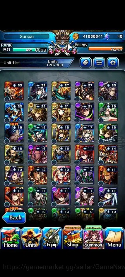 Grand Summoners Accounts End-Game Global|Rank 50|21 Ascend+9 TW|[Fen,Shizu,Fern,Shuna,Etc]+TW,Sayaka,S 5