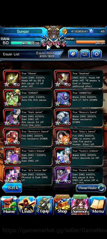 Grand Summoners Accounts End-Game Global|Rank 50|21 Ascend+9 TW|[Fen,Shizu,Fern,Shuna,Etc]+TW,Sayaka,S 6