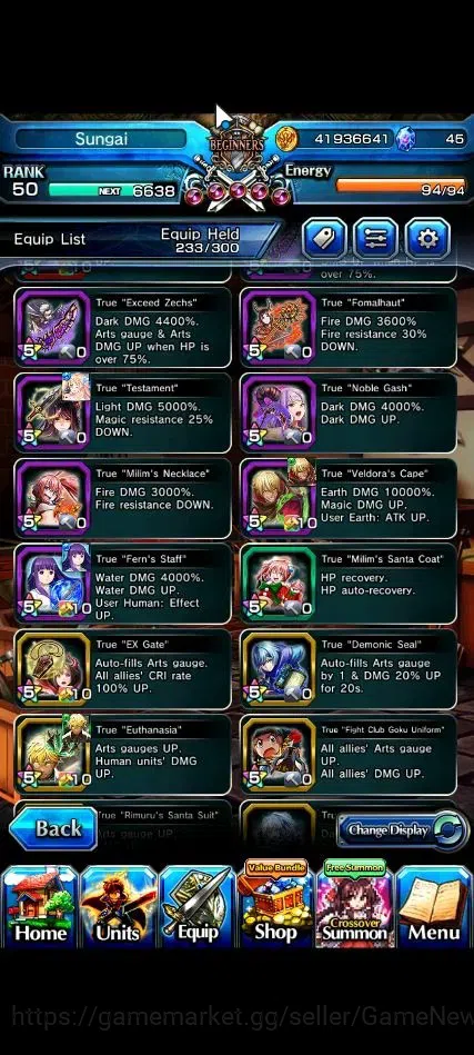 Grand Summoners Accounts End-Game Global|Rank 50|21 Ascend+9 TW|[Fen,Shizu,Fern,Shuna,Etc]+TW,Sayaka,S 7